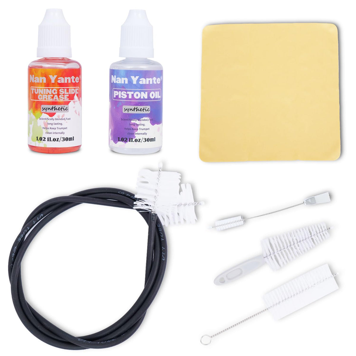7-in-1 Trumpet Cleaning Kit with Valve Oil, Slide Grease & Snake Brush X4568