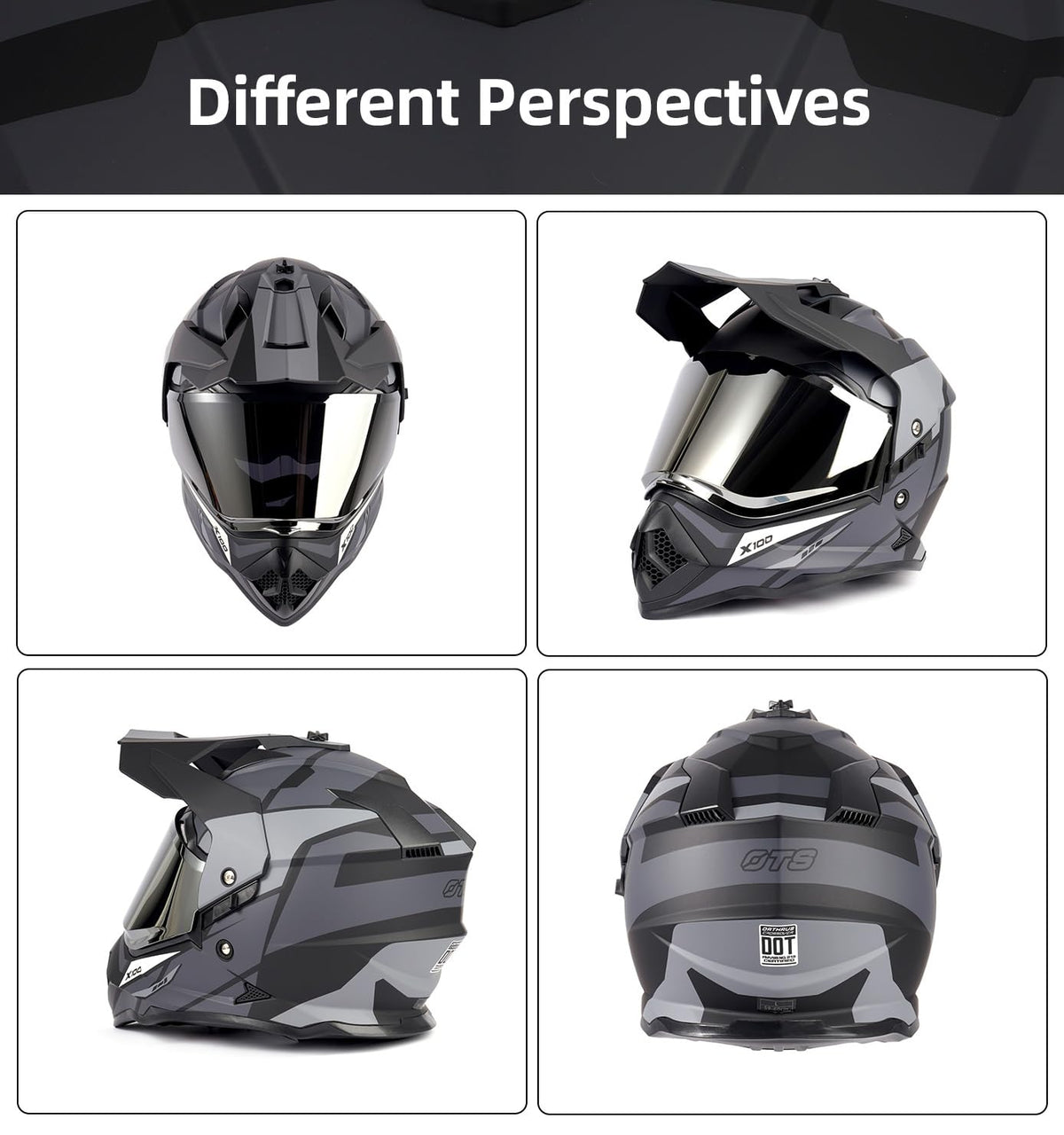 DOT Certified Dual Visor Motorcycle Helmet J6509