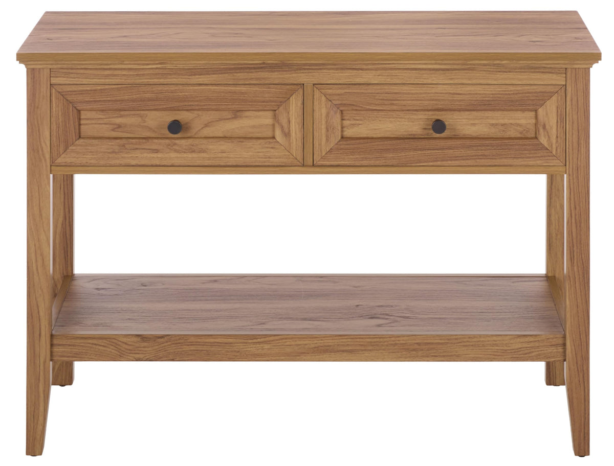 Oak 2-Drawer Console Table with Shelf Storage C16964