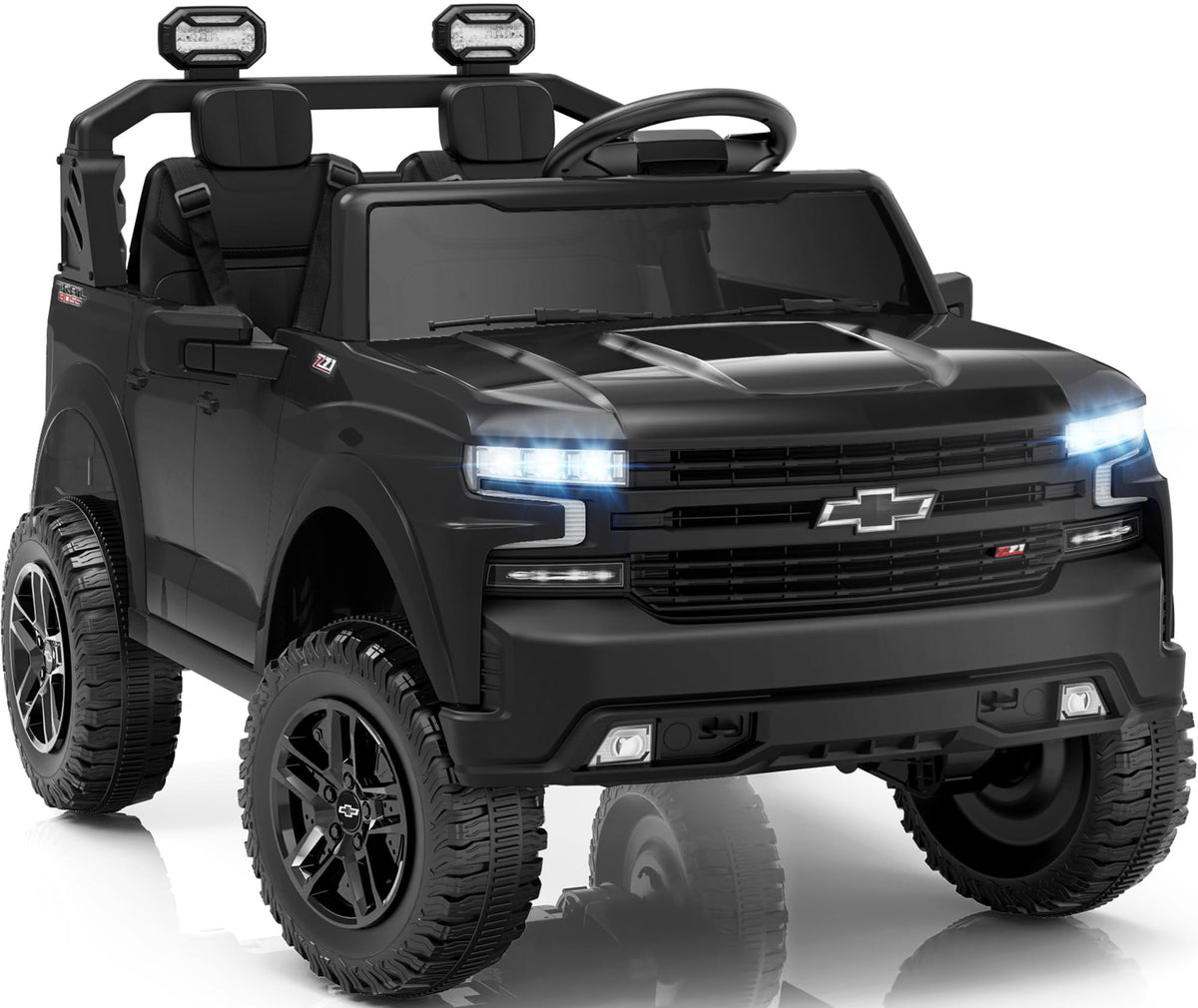 24V 2 Seater Electric Ride on Truck with Remote Control and Seat Belts (Black) N279