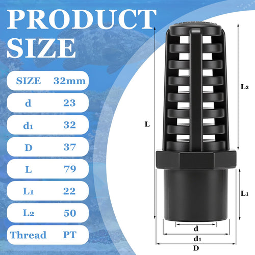 1 Inch PVC Pipe Suction Screen Strainer Aquarium Filter Intake Guard Z656