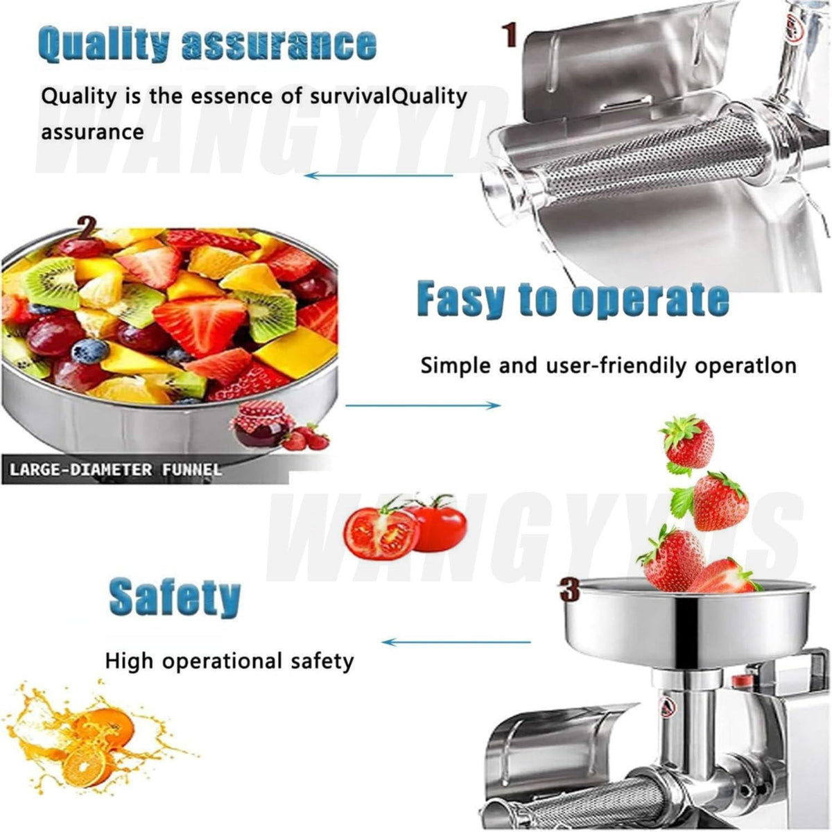 450W Stainless Steel Tomato Strainer H569