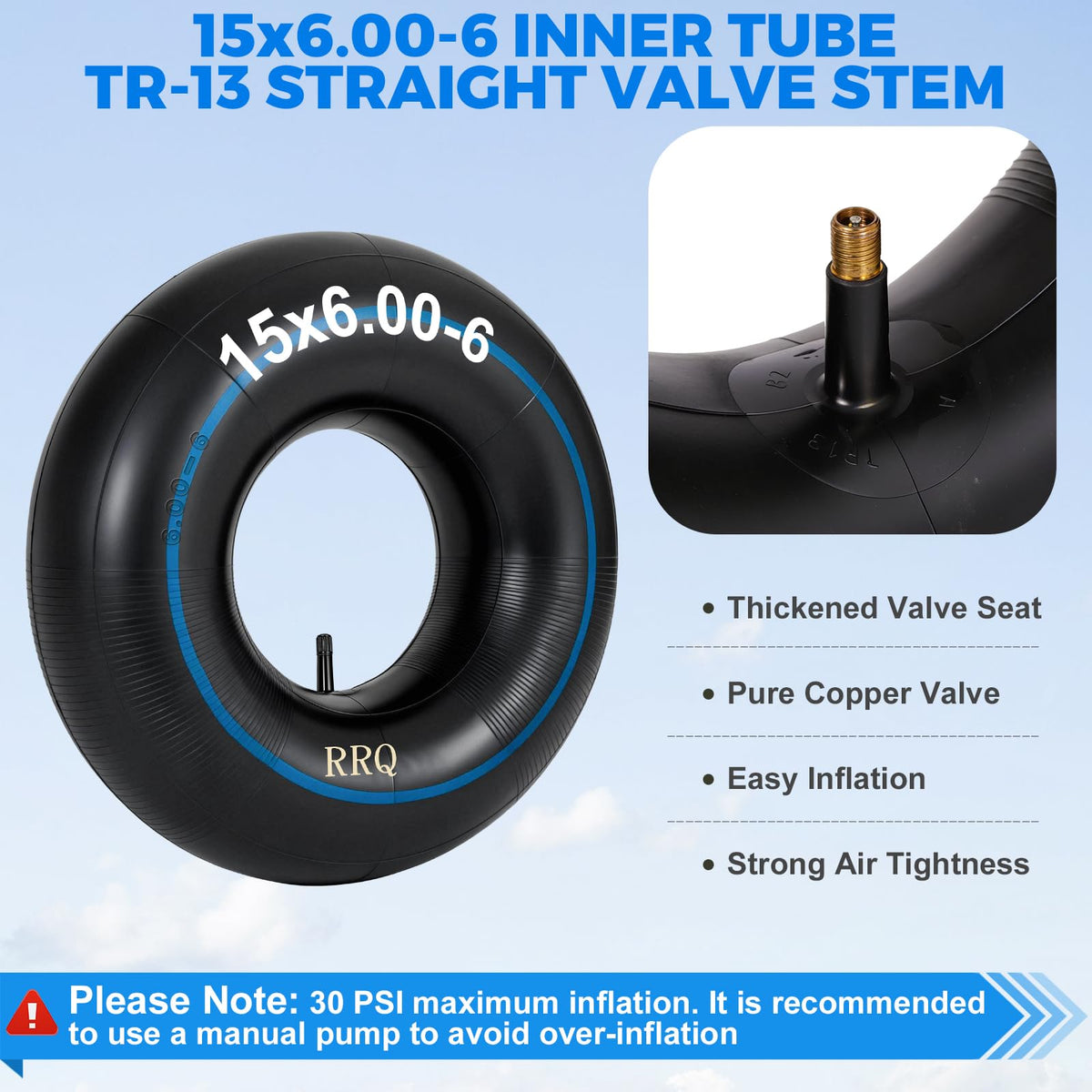 15x6.00-6 Lawn Mower Inner Tube, 2 Pack Z9674