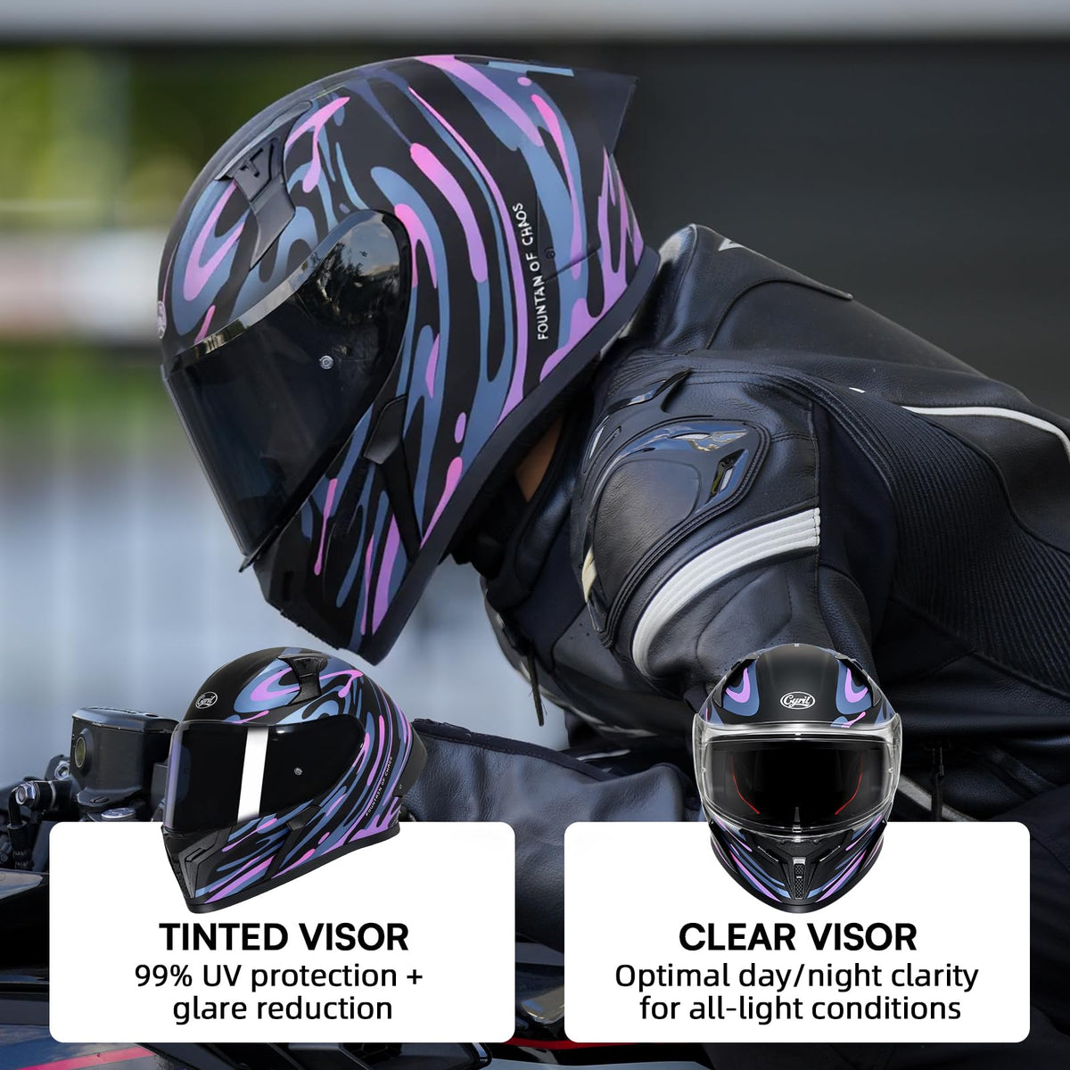 Full Face Motorcycle Helmet DOT Approved A832