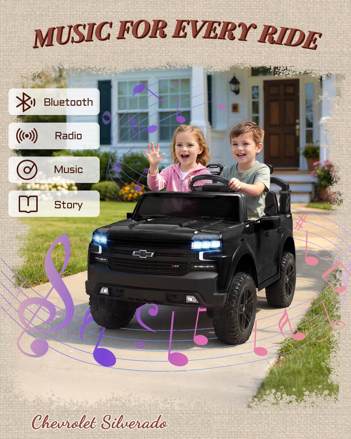 24V 2 Seater Electric Ride on Truck with Remote Control and Seat Belts (Black) N279