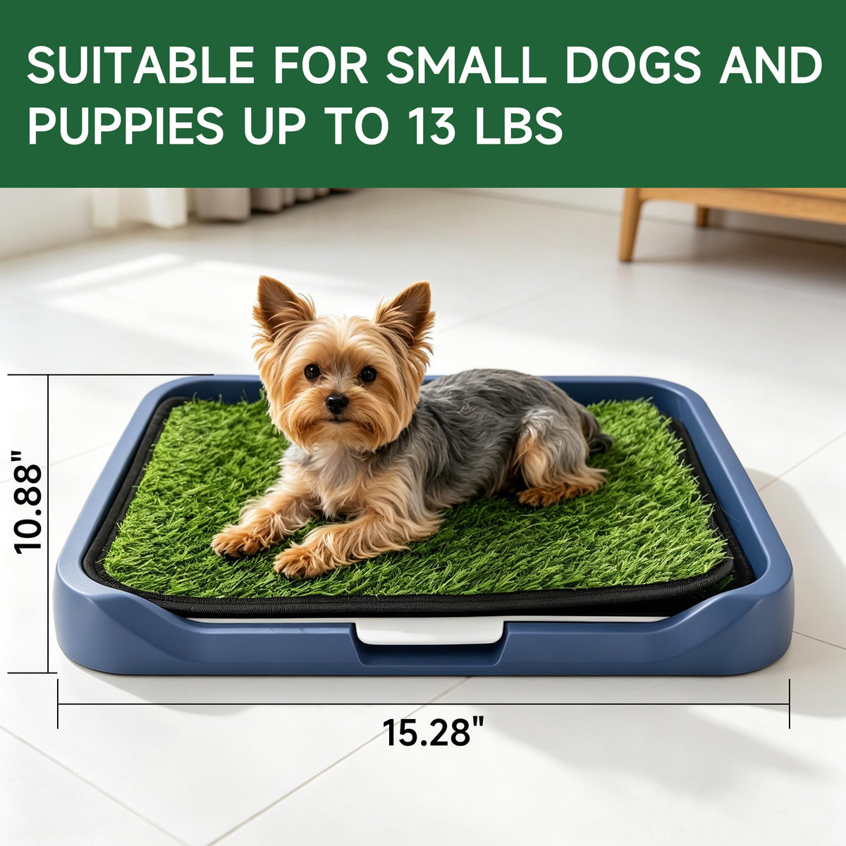 2 Pack 18"x14" Artificial Dog Grass Potty Pad with Tray E6686