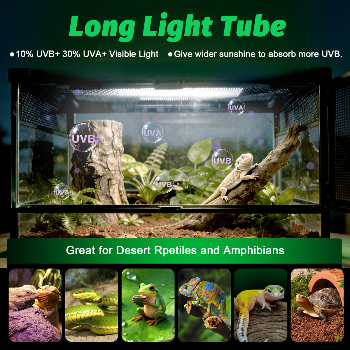15W T8 UVB Reptile Light Fixture 18 Inch E678198