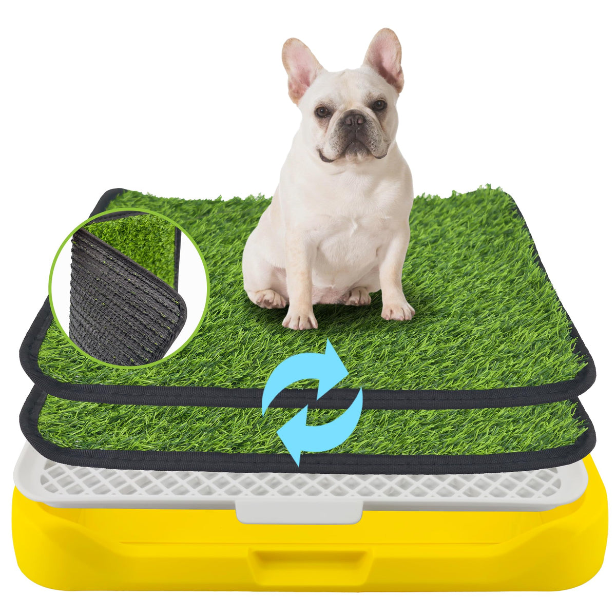 2 Pack 18"x14" Artificial Dog Grass Potty Pad with Tray E6686