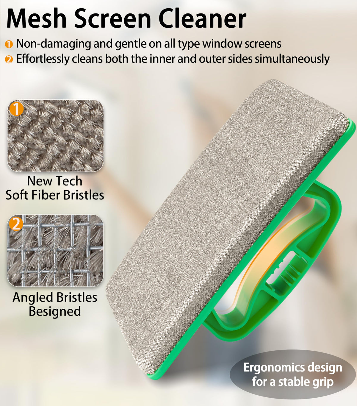 Mesh Screen Cleaner, Detachable Window Screen Cleaning Brush R4046